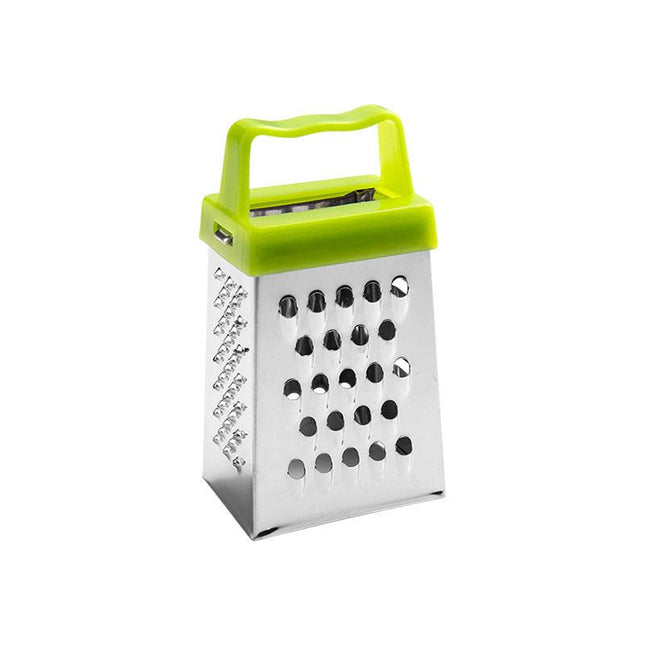 Mini cheese grater - Four-sided grater - Stainless steel slicer - Multifunctional vegetable cutter - Kitchen gadget - Lemon zester - A green.