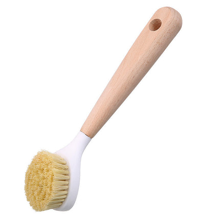 Natural Sisal Dishwashing Brush with Wooden Handle – Eco-Friendly Pan and Dish Brush – Long Handle Kitchen Cleaning Brush – Durable & Scratch-Free.