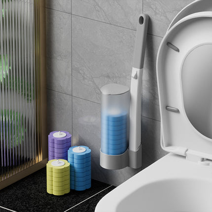 Toilet brush - Replacement brush heads - Replaceable toilet brush set - Highly effective cleaning - Suitable for bathrooms and toilets -40*10cm- Hygienic and convenient (Ocean Blue).