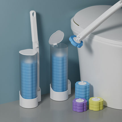 Toilet brush - Replacement brush heads - Replaceable toilet brush set - Highly effective cleaning - Suitable for bathrooms and toilets -40*10cm- Hygienic and convenient (Ocean Blue).