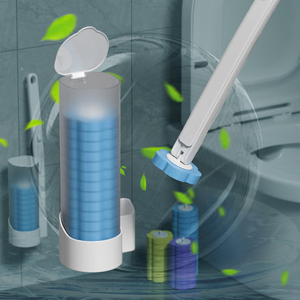 Toilet brush - Replacement brush heads - Replaceable toilet brush set - Highly effective cleaning - Suitable for bathrooms and toilets -40*10cm- Hygienic and convenient (Ocean Blue).