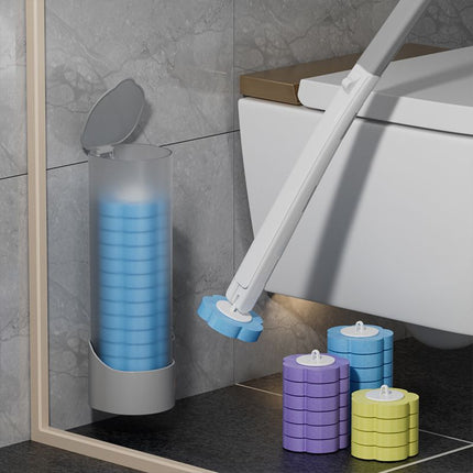 Toilet brush - Replacement brush heads - Replaceable toilet brush set - Highly effective cleaning - Suitable for bathrooms and toilets -40*10cm- Hygienic and convenient (Ocean Blue).