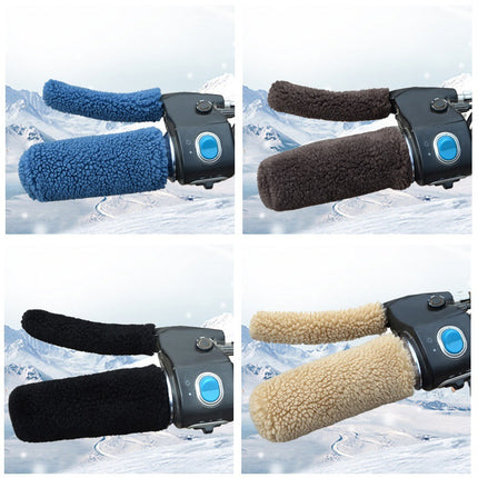 Handlebar Muffs for Electric Bike or Scooter – Winter Warm Gloves with Plush Lining – Universal for Bicycle / Tricycle – Blue.