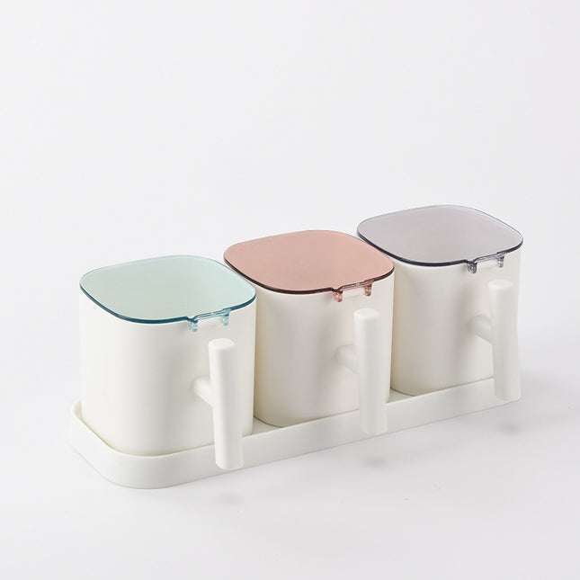 Herb jars - plastic herb jars - with airtight lids - 3 compartments.