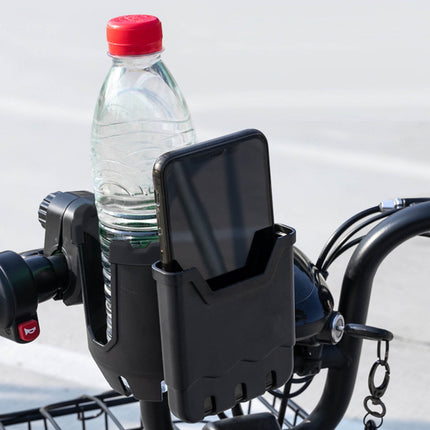 WQJNWEQ-Clearance-Cup-Holder-with-Phone-Holder-Bike-Cup-Holder-2-in-1-Universal-Cup-Phone-Holder-for-Stroller-Bike-Wheelchair-Walker-Scooter Black.