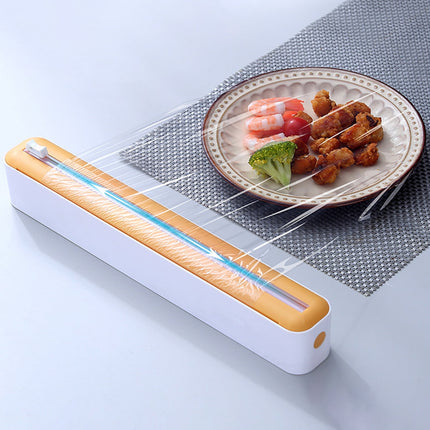 Cling Wrap Cutter - Magnetic Back Design - Two-Way Slider - Plastic Wrap Cutting - Fridge Mounted - Saran Wrap Organizer - Kitchen Tool Green.