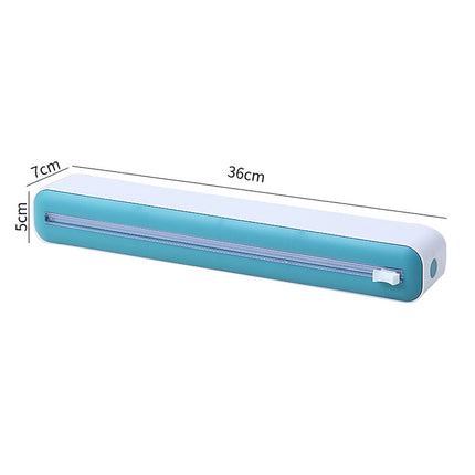 Cling Wrap Cutter - Magnetic Back Design - Two-Way Slider - Plastic Wrap Cutting - Fridge Mounted - Saran Wrap Organizer - Kitchen Tool Green.