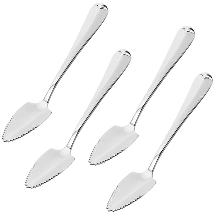MANLINGDA DOITOOL 4Pcs Stainless Steel Grapefruit Spoons with Serrated Edges 15.50X2.70X0.50CM As Shown.