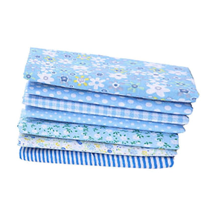 Tdoenbutw clearance Cotton Crafts Fabric Bundle Patchwork Squares Quilting Sewing Patchwork DIY 7PCS 7PC DIY Fabric fall fabric squares clearance sale Z-Blue2.