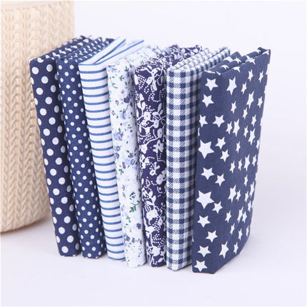 Tdoenbutw clearance Cotton Crafts Fabric Bundle Patchwork Squares Quilting Sewing Patchwork DIY 7PCS 7PC DIY Fabric fall fabric squares clearance sale Z-blue1.