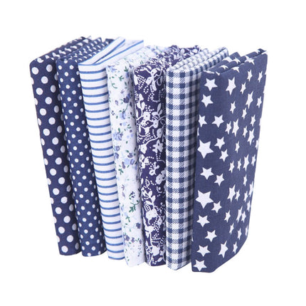 Tdoenbutw clearance Cotton Crafts Fabric Bundle Patchwork Squares Quilting Sewing Patchwork DIY 7PCS 7PC DIY Fabric fall fabric squares clearance sale Z-blue1.
