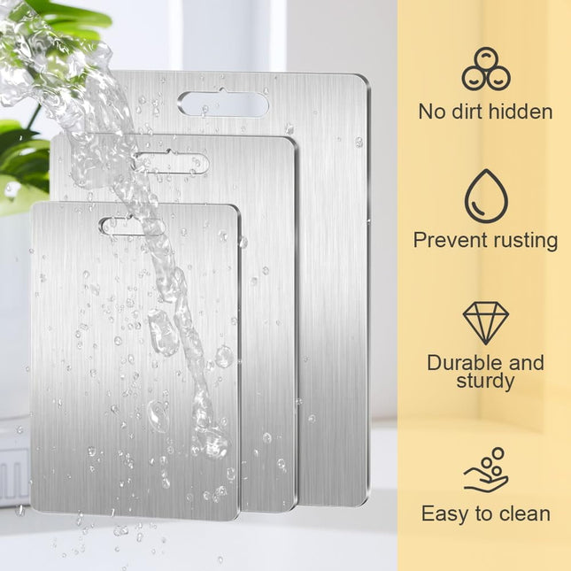 New Titanium Cutting Boards - 100% Pure Titanium Cutting Boards for Kitchen - Cutting Edge Hygiene & Durability, Double Sided Medical-grade Titanium Cutting Mat from Japan (15 x 11 in) 13" x 9".