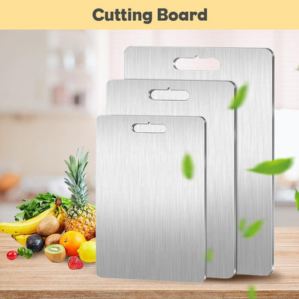 New Titanium Cutting Boards - 100% Pure Titanium Cutting Boards for Kitchen - Cutting Edge Hygiene & Durability, Double Sided Medical-grade Titanium Cutting Mat from Japan (15 x 11 in) 13" x 9".