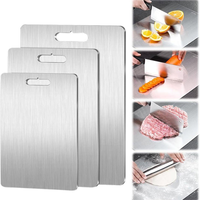 New Titanium Cutting Boards - 100% Pure Titanium Cutting Boards for Kitchen - Cutting Edge Hygiene & Durability, Double Sided Medical-grade Titanium Cutting Mat from Japan (15 x 11 in) 18" x 12".