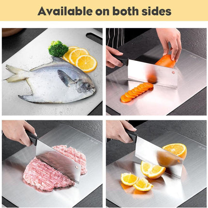 New Titanium Cutting Boards - 100% Pure Titanium Cutting Boards for Kitchen - Cutting Edge Hygiene & Durability, Double Sided Medical-grade Titanium Cutting Mat from Japan (15 x 11 in) 18" x 12".