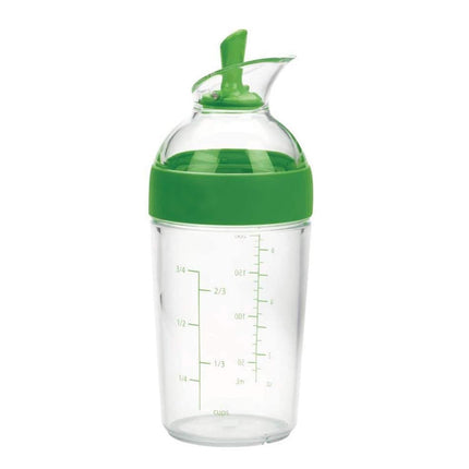 Salad Dressing Shaker Container Bottle Universal Manual Sauces Mixer Juice Mixing Bottle Resistant 8.4with Measurement Green.