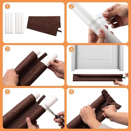 Draft Door Stopper 36 Inches, Draft Guard for Interior Door, Heavy Duty Door Sweep, Sound Proof Reduce Noise Keeping Warm in and Cold Out, Thicker Door Draft.