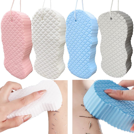 2 Pcs Exfoliating Bath Sponge, Soft Spa Scrub Sponges for Shower, Dead Skin Remover for Body for Adult Baby White.