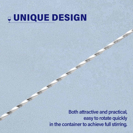Bar Spoon Cocktail Mixing Stirrers for Drink, Stainless Steel 12 Inches Long Handle, Silver 4 Pieces.