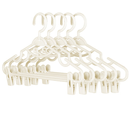 JSCDRPDWL Plastic Pants Hangers with Clips 5 Pack Heavy Duty Skirt Hangers Swivel Hook and Notches Space Saving Acrylic Clip Hangers for Pants Suitable for All Clothing White.
