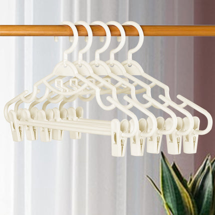 JSCDRPDWL Plastic Pants Hangers with Clips 5 Pack Heavy Duty Skirt Hangers Swivel Hook and Notches Space Saving Acrylic Clip Hangers for Pants Suitable for All Clothing White.