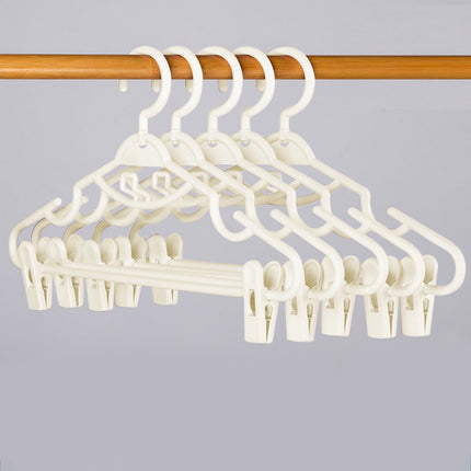 JSCDRPDWL Plastic Pants Hangers with Clips 5 Pack Heavy Duty Skirt Hangers Swivel Hook and Notches Space Saving Acrylic Clip Hangers for Pants Suitable for All Clothing White.