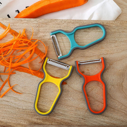 3 Pieces Vegetable Peeler Set For Potato Fruit Non-Slip Home Kitchen Peeling Tool Random Color.