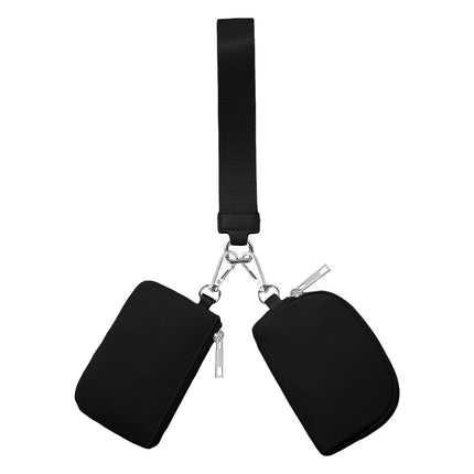 3/2/1PCS Keychain Wallet Mini Zip Around Wristlet Wallets For Women Detachable Dual Pouch Wristlet Portable Coin Purse Small Wallets For Travel Sports Outdoors Black.