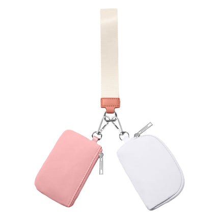 3/2/1PCS Keychain Wallet Mini Zip Around Wristlet Wallets For Women Detachable Dual Pouch Wristlet Portable Coin Purse Small Wallets For Travel Sports Outdoors Pink.