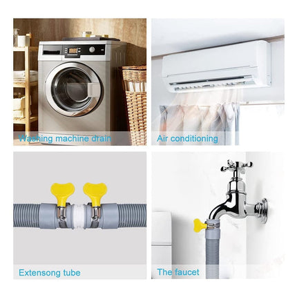 Drain Hose Extension Set Universal Washing Machine 10Ft, Include Bracket Connector and Clamps Hoses.