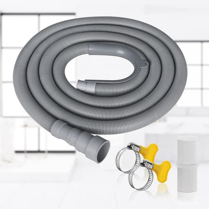Drain Hose Extension Set Universal Washing Machine 10Ft, Include Bracket Connector and Clamps Hoses.