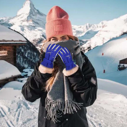 IDALL Ski Gloves Waterproof Gloves Winter Outdoor Men And Women Snow Skating Snowboarding Windproof Warm Ski Gloves Snow Gloves Winter Gloves W-Blue One Size Y-Blue.