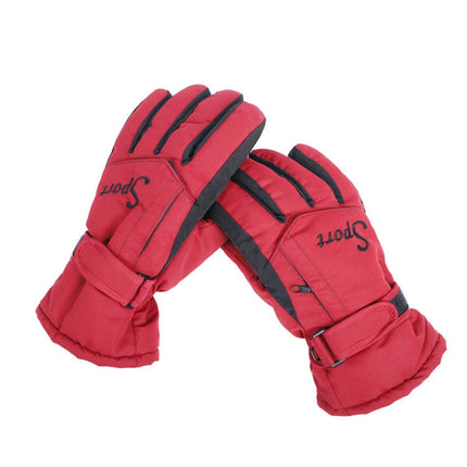 IDALL Ski Gloves Waterproof Gloves Winter Outdoor Men And Women Snow Skating Snowboarding Windproof Warm Ski Gloves Snow Gloves Winter Gloves W-Blue One Size Y-Red.