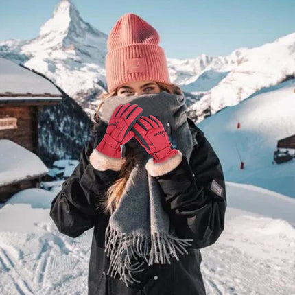 IDALL Ski Gloves Waterproof Gloves Winter Outdoor Men And Women Snow Skating Snowboarding Windproof Warm Ski Gloves Snow Gloves Winter Gloves W-Blue One Size Y-Red.