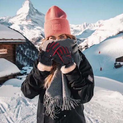 IDALL Ski Gloves Waterproof Gloves Winter Outdoor Men And Women Snow Skating Snowboarding Windproof Warm Ski Gloves Snow Gloves Winter Gloves W-Blue One Size Y-Wine Red.