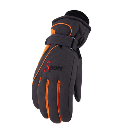 IDALL Ski Gloves Waterproof Gloves Winter Outdoor Men And Women Snow Skating Snowboarding Windproof Warm Ski Gloves Snow Gloves Winter Gloves W-Blue One Size Z-Orange.