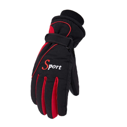 IDALL Ski Gloves Waterproof Gloves Winter Outdoor Men And Women Snow Skating Snowboarding Windproof Warm Ski Gloves Snow Gloves Winter Gloves W-Blue One Size Z-Red.