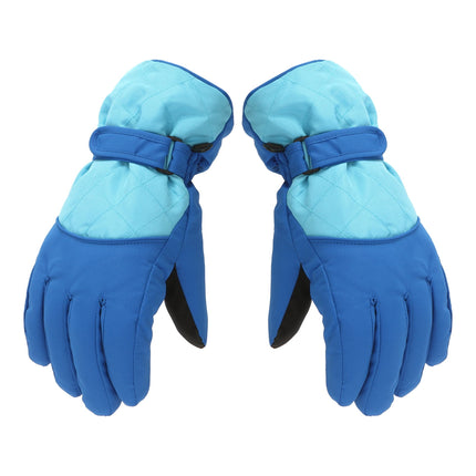 Dengjunhu Kids Winter Gloves - Snow & Ski Waterproof Youth Gloves for Boys & Girls - Insulated for Cold Weather Outdoor Play, Skiing & Snowboarding M Blue.