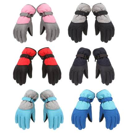 Dengjunhu Kids Winter Gloves - Snow & Ski Waterproof Youth Gloves for Boys & Girls - Insulated for Cold Weather Outdoor Play, Skiing & Snowboarding L Blue
