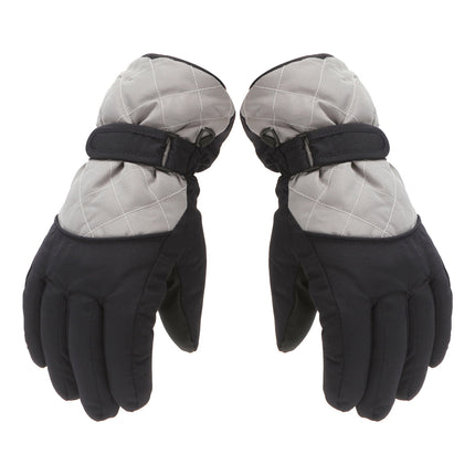 Dengjunhu Kids Winter Gloves - Snow & Ski Waterproof Youth Gloves for Boys & Girls - Insulated for Cold Weather Outdoor Play, Skiing & Snowboarding L Grey.