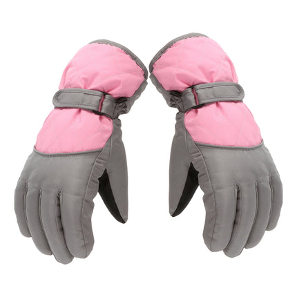 Dengjunhu Kids Winter Gloves - Snow & Ski Waterproof Youth Gloves for Boys & Girls - Insulated for Cold Weather Outdoor Play, Skiing & Snowboarding L Pink.