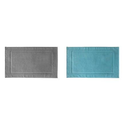 2PCS White Cotton Classic Rug Bath Mats Absorbent Cotton Hotel Spa Shower Bathtub Mats [Not A Bathroom Rug] Machine Washable Shower Bathroom Floor Towel A 1PCS & B 1PCS.