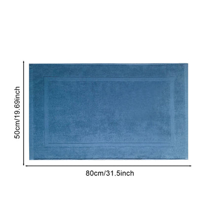 2PCS White Cotton Classic Rug Bath Mats Absorbent Cotton Hotel Spa Shower Bathtub Mats [Not A Bathroom Rug] Machine Washable Shower Bathroom Floor Towel A 1PCS & B 1PCS.