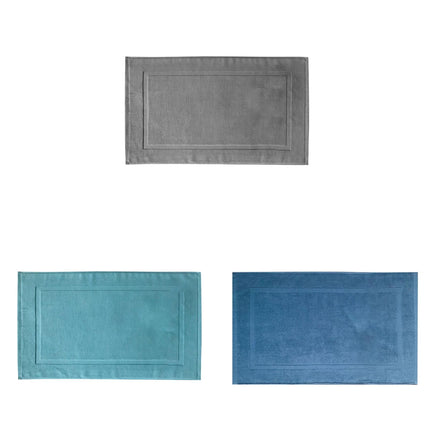 2PCS White Cotton Classic Rug Bath Mats Absorbent Cotton Hotel Spa Shower Bathtub Mats [Not A Bathroom Rug] Machine Washable Shower Bathroom Floor Towel A 1PCS & B 1PCS & C 1PCS.