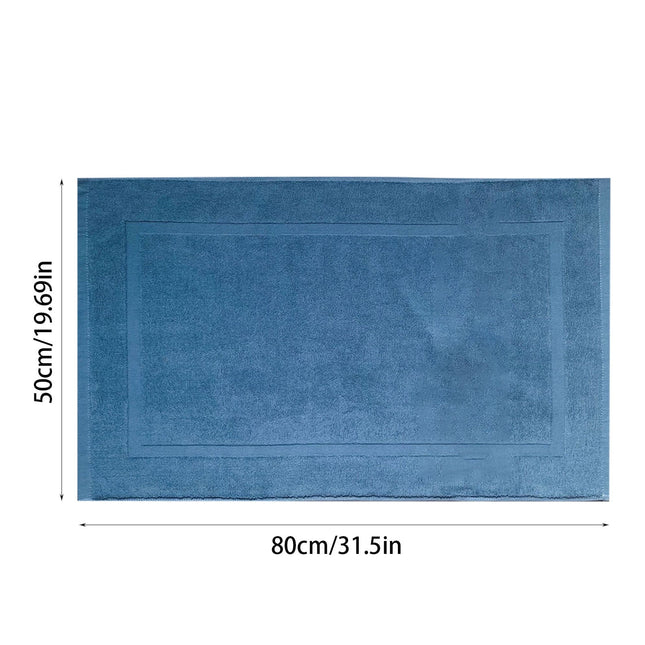 2PCS White Cotton Classic Rug Bath Mats Absorbent Cotton Hotel Spa Shower Bathtub Mats [Not A Bathroom Rug] Machine Washable Shower Bathroom Floor Towel A 1PCS & B 1PCS & C 1PCS.