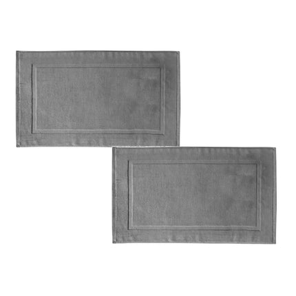 2PCS White Cotton Classic Rug Bath Mats Absorbent Cotton Hotel Spa Shower Bathtub Mats [Not A Bathroom Rug] Machine Washable Shower Bathroom Floor Towel A 2PCS.