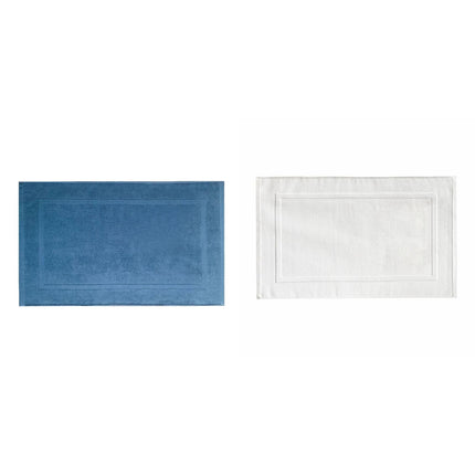 2PCS White Cotton Classic Rug Bath Mats Absorbent Cotton Hotel Spa Shower Bathtub Mats [Not A Bathroom Rug] Machine Washable Shower Bathroom Floor Towel C 1PCS & White 1PCS.