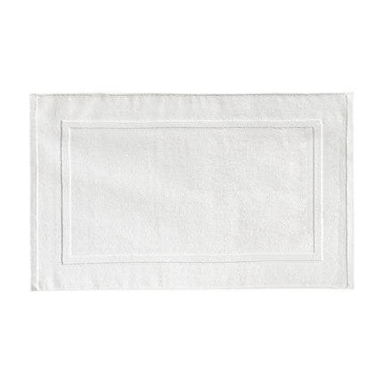 2PCS White Cotton Classic Rug Bath Mats Absorbent Cotton Hotel Spa Shower Bathtub Mats [Not A Bathroom Rug] Machine Washable Shower Bathroom Floor Towel C-White.