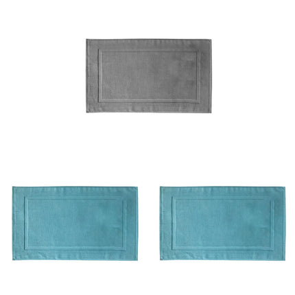 2PCS White Cotton Classic Rug Bath Mats Absorbent Cotton Hotel Spa Shower Bathtub Mats [Not A Bathroom Rug] Machine Washable Shower Bathroom Floor Towel F-A 1PCS & B 2PCS.