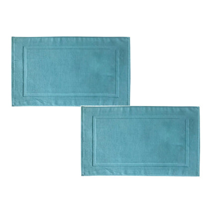 2PCS White Cotton Classic Rug Bath Mats Absorbent Cotton Hotel Spa Shower Bathtub Mats [Not A Bathroom Rug] Machine Washable Shower Bathroom Floor Towel White.